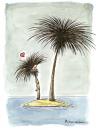 Cartoon: Life Companions (small) by Riemann tagged island palm tree love shipwrecked insel liebe palme