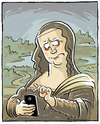 Cartoon: Mona Lisa (small) by Riemann tagged mona,lisa,smile,handy,smart,phone,iphone,modern,life,internet,old,masters,leonardo,da,vinci,cartoon,george,riemannt