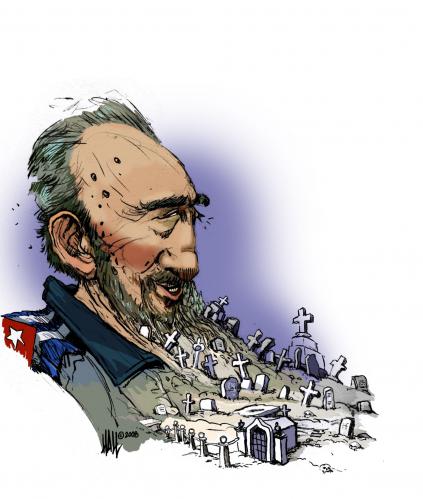 Cartoon: Fidel Castros legacy (medium) by halltoons tagged fidel,castro,cuba