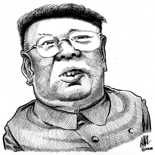 Cartoon: Kim Jong Il Caricature (medium) by halltoons tagged kim,jong,il,korea,korean,communism