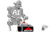Cartoon: AI Skynet (small) by halltoons tagged ai,technology,robots,terminator,skynet