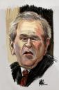 Cartoon: George W Bush Portrait (small) by halltoons tagged bush,president