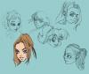 Cartoon: More manga head studies (small) by halltoons tagged manga,girl,portrait