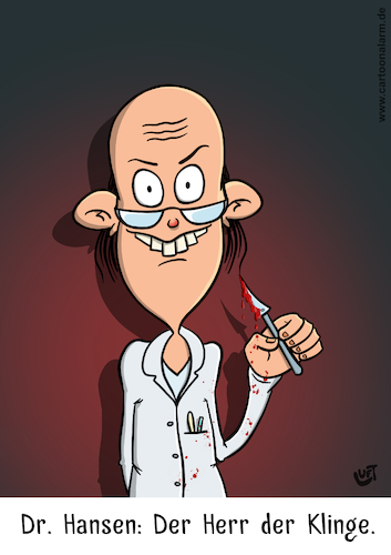 Cartoon: Herr der Klinge (medium) by luftzone tagged thomas,luft,cartoon,lustig,arzt,doktor,medizin,chirurg,klinge,messer,skalpell,brille,thomas,luft,cartoon,lustig,arzt,doktor,medizin,chirurg,klinge,messer,skalpell,brille