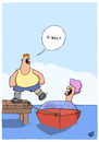 Cartoon: Is was? (small) by luftzone tagged cartoon,thomas,luft,lustig,boot,dick,fett,schwer,mann,frau