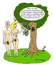 Cartoon: Nachgefragt (small) by brezeltaub tagged adam,eva,paradies,vertreibung,schlange,apfel