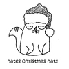 Cartoon: One Cats Thoughts (small) by DebsLeigh tagged cat,cartoon,feline,animal,christmas,hat,cute