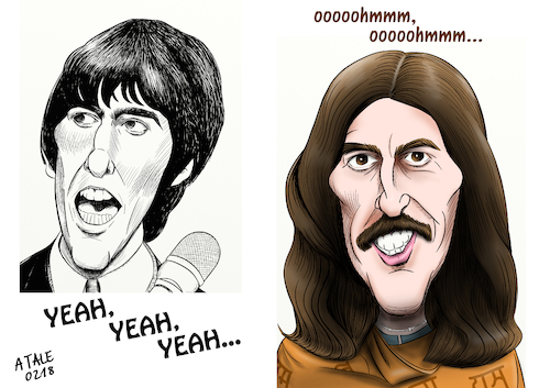 Cartoon: George Harrison (medium) by Ago tagged george,harrison,the,beatles,musiker,gitarrist,solokarriere,my,sweet,lord,here,comes,sun,pop,england,liverpool,sixtiees,indien,esoterik,porträt,karikatur,caricature,zeichnung,illustration,tale,agostino,natale,george,harrison,the,beatles,musiker,gitarrist,solokarriere,my,sweet,lord,here,comes,sun,pop,england,liverpool,sixtiees,indien,esoterik,porträt,karikatur,caricature,zeichnung,illustration,tale,agostino,natale