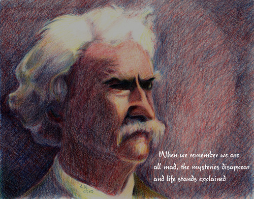 Cartoon: Mark Twain (medium) by Ago tagged writer,schriftsteller,twain,mark,porträt,portrait