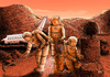 Cartoon: Wasser auf dem Mars (small) by Ago tagged mars,nasa,sonde,fotos,spuren,wasser,vision,zukunft,besiedeln,gartenarbeiten,weltraum,space,astronauten