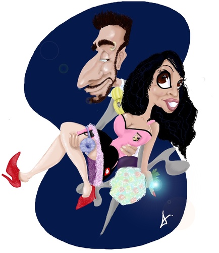 Cartoon: Giammarco and Angela F (medium) by Andyp57 tagged caricature,painter,wacom