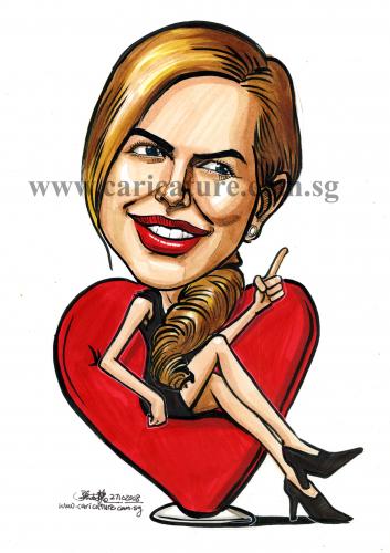 Cartoon: caricatures of Nicole Kidman (medium) by jit tagged celebrity,caricatures,nicole,kidman