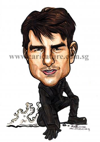 Cartoon: Celebrity caricature Tom Cruise (medium) by jit tagged celebrity,caricature,tom,cruise