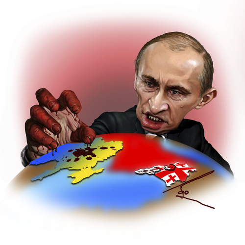 Cartoon: Vladimer Putin (medium) by besikdug tagged vladimer,putin,russia,georgia,besikdug,caricature