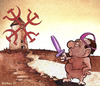 Cartoon: Don Quichotte (small) by matteo bertelli tagged don,quichotte,berlusconi,bertelli