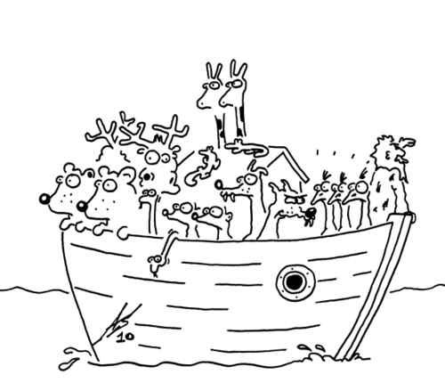 Cartoon: trio (medium) by alex tagged noah,arch,deluge,flood,arche,sintflut,zuviel,too,much,trio,parsons,nose