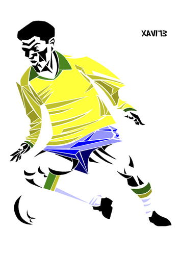 Cartoon: Garrincha (medium) by Xavi dibuixant tagged art,drawing,cup,world,soccer,botafogo,brasil,brazil,futebol,football,garrincha