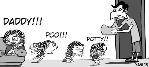Cartoon: Potty (medium) by Xavi dibuixant tagged friki,papa,potty
