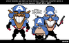 Cartoon: The new Captain America (small) by Xavi dibuixant tagged baracj obama john mccain sarah palin caricature usa