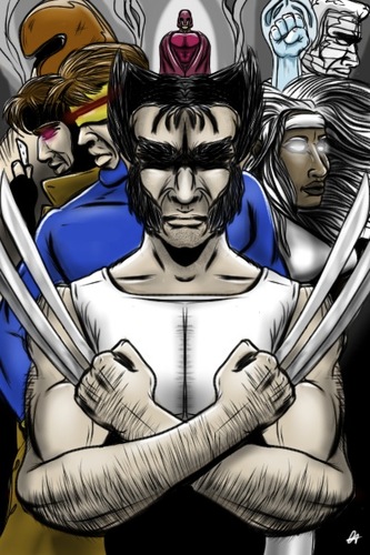 Cartoon: X-men Cover Color (medium) by cesar mascarenhas tagged xmen,wolverine,gambit,storm,juggnaut,magneto,sketchbook,mobile,ipodtouch
