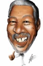 Cartoon: Morgan Freeman (small) by cesar mascarenhas tagged morgan freeman caricature