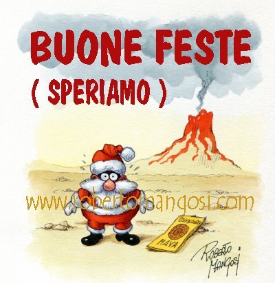 Cartoon: MERRY LAST CHRISTMAS (medium) by Roberto Mangosi tagged maya,end,of,the,world,fine,mondo,auguri,natale,merry,christmas