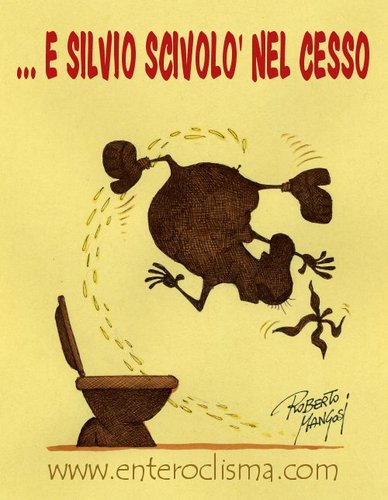 Cartoon: Slipping in the bathroom (medium) by Roberto Mangosi tagged berlusconi,bunga,slip