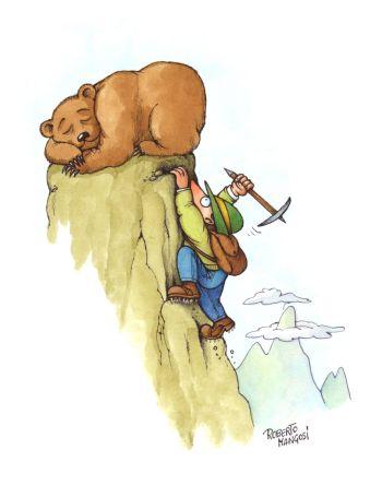 Cartoon: Top Of The Hill (medium) by Roberto Mangosi tagged hill,mountain,climbing,bear,