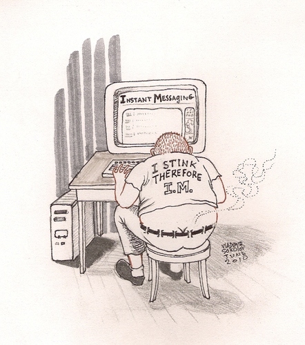 Cartoon: I Stink Therefor I.M. (medium) by viconart tagged social,media,online,cartoon,viconart