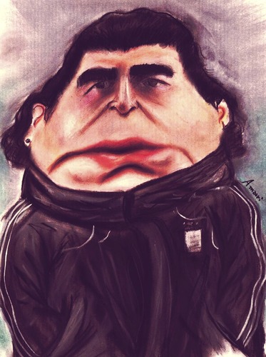 Cartoon: Diego Maradona (medium) by Amauri Alves tagged chalks,hand