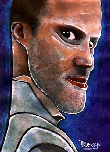 Cartoon: Jason Statham (medium) by Recep ÖZCAN tagged jason,statham,snatch