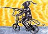 Cartoon: Knight with Bicycle (small) by Recep ÖZCAN tagged knight,bicycle