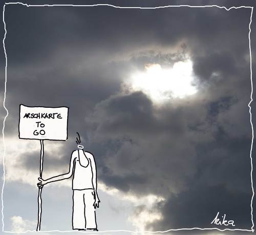 Cartoon: arschkarte (medium) by kika tagged arschkarte