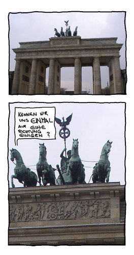 Cartoon: Richtung... (medium) by kika tagged brandenburger,tor