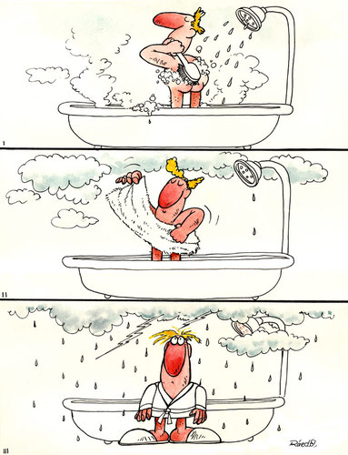 Cartoon: Occasional showers (medium) by Raed Al-Rawi tagged shower