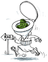 Cartoon: Toilet Brain (small) by Raed Al-Rawi tagged terrorism