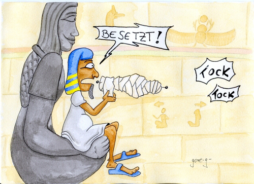 Cartoon: das Stille Ägyptische Örtchen (medium) by gore-g tagged ägypten,ägypter,toilette,klo,besetzt