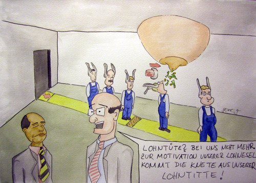 Cartoon: Nicht die Lohntüte (medium) by gore-g tagged lohn,geld,arbeit,wirtschaft,lohntüte,arbeiter,lohnesel,titte,brust,chef,firma,fabrik