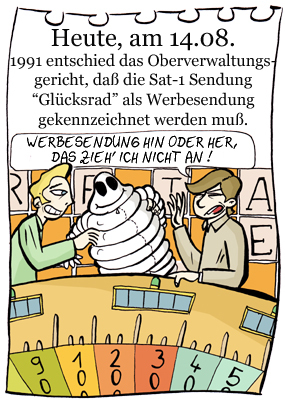 Cartoon: 14. August (medium) by chronicartoons tagged lücksrad,peter,bond