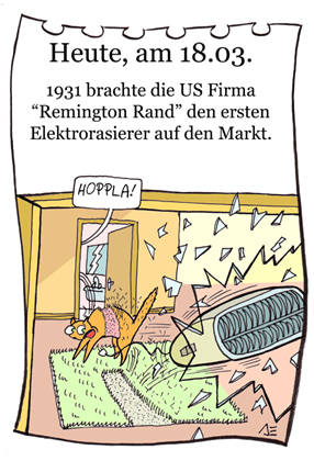Cartoon: 18.März (medium) by chronicartoons tagged remmington,rasierer,rasierapparat,cartoon