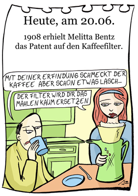 Cartoon: 20. Juni (medium) by chronicartoons tagged kaffeefilter,blümchenkaffee,melitta,cartoon