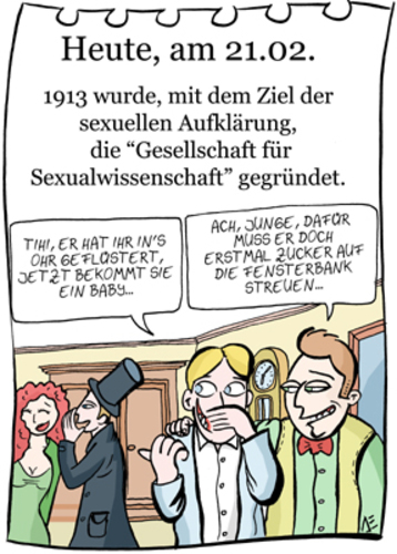 Cartoon: 21. Februar (medium) by chronicartoons tagged cartoon,aufklärung,klapperstorch