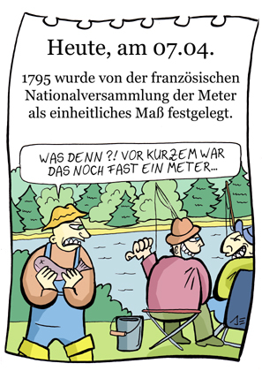 Cartoon: 7. April (medium) by chronicartoons tagged meter,fisch,angeln,fluß,köder,cartoon
