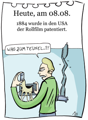 Cartoon: 8.August (medium) by chronicartoons tagged rollfilm