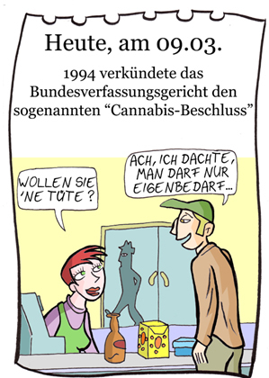 Cartoon: 9. März (medium) by chronicartoons tagged kiffen,cannabis,joint,dope,cartoon