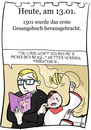 Cartoon: 13. Januar (small) by chronicartoons tagged gesangsbuch,ministrant,pfarrer,janis,joplin,cartoon