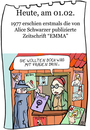 Cartoon: 1. Februar (small) by chronicartoons tagged emma,alice,schwarzer,kiosk,playboy,penthouse,frauenzeitschrift,cartoon