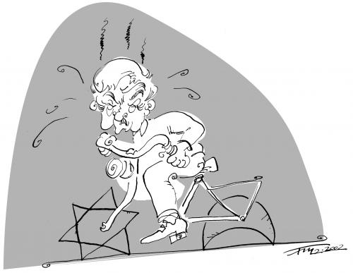 Cartoon: extremsportler Fisher (medium) by 2001 tagged friedensprozess,