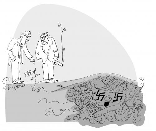 Cartoon: Ist doch nur ein kleine Unkraut (medium) by 2001 tagged rechts,faschisten,hakenkreuz,