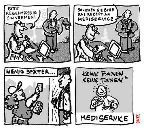 Cartoon: mediservice (medium) by zenundsenf tagged medical,service,comic,zenf,zensenf,zenundsenf,walter,andi